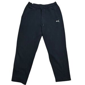 Puma Black 2 Pocket Elastic Drawstring Waist White Embroider Logo Track Pant XL